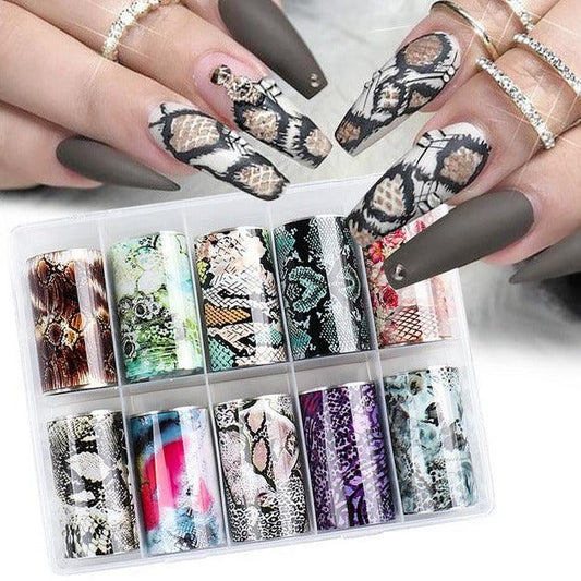 Nail Art Sticker Snake Skin Animal Grain Nail Star Paper Transfer Paper Laser Paper - MAXIME