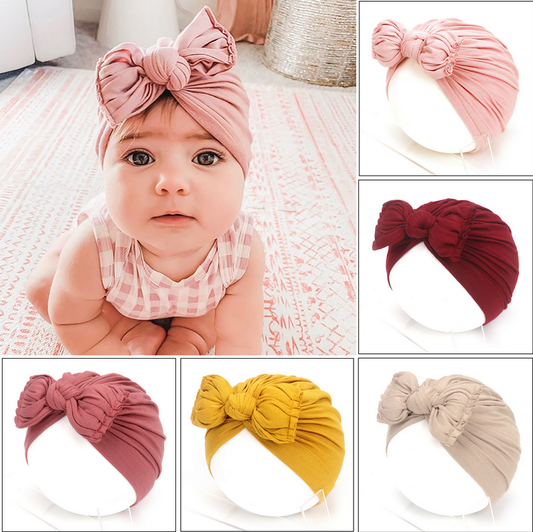 Cute Baby Hat Newborn Soft Baby Girl Hat Turban Infant Toddler Baby - MAXIME