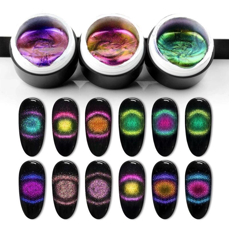 9D Gel Varnish Cat Eye Magic Chameleon Gel Multicolor 5ml Nail Gel Polish - MAXIME