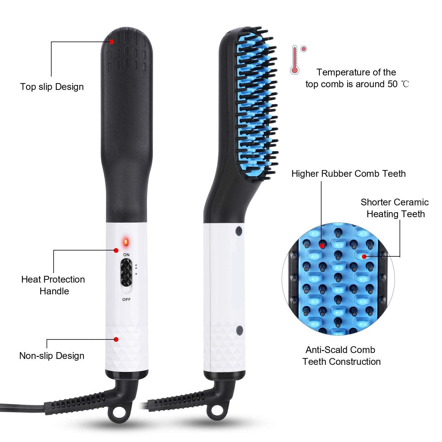 Multifunctional Hair Straightener Hair Comb Brush Men Beard Straightener Straightening - MAXIME