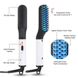 Multifunctional Hair Straightener Hair Comb Brush Men Beard Straightener Straightening - MAXIME