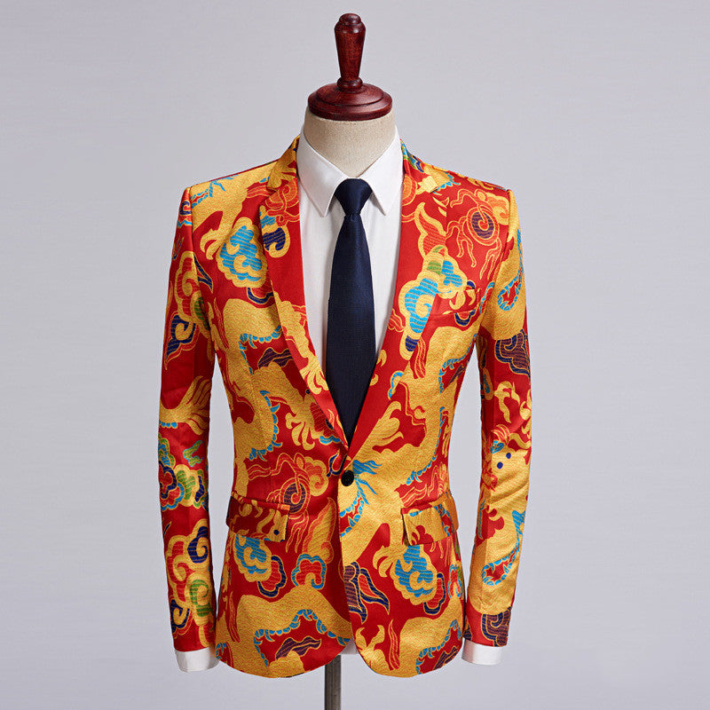 Men's Printed Suit Jacket - MAXIME