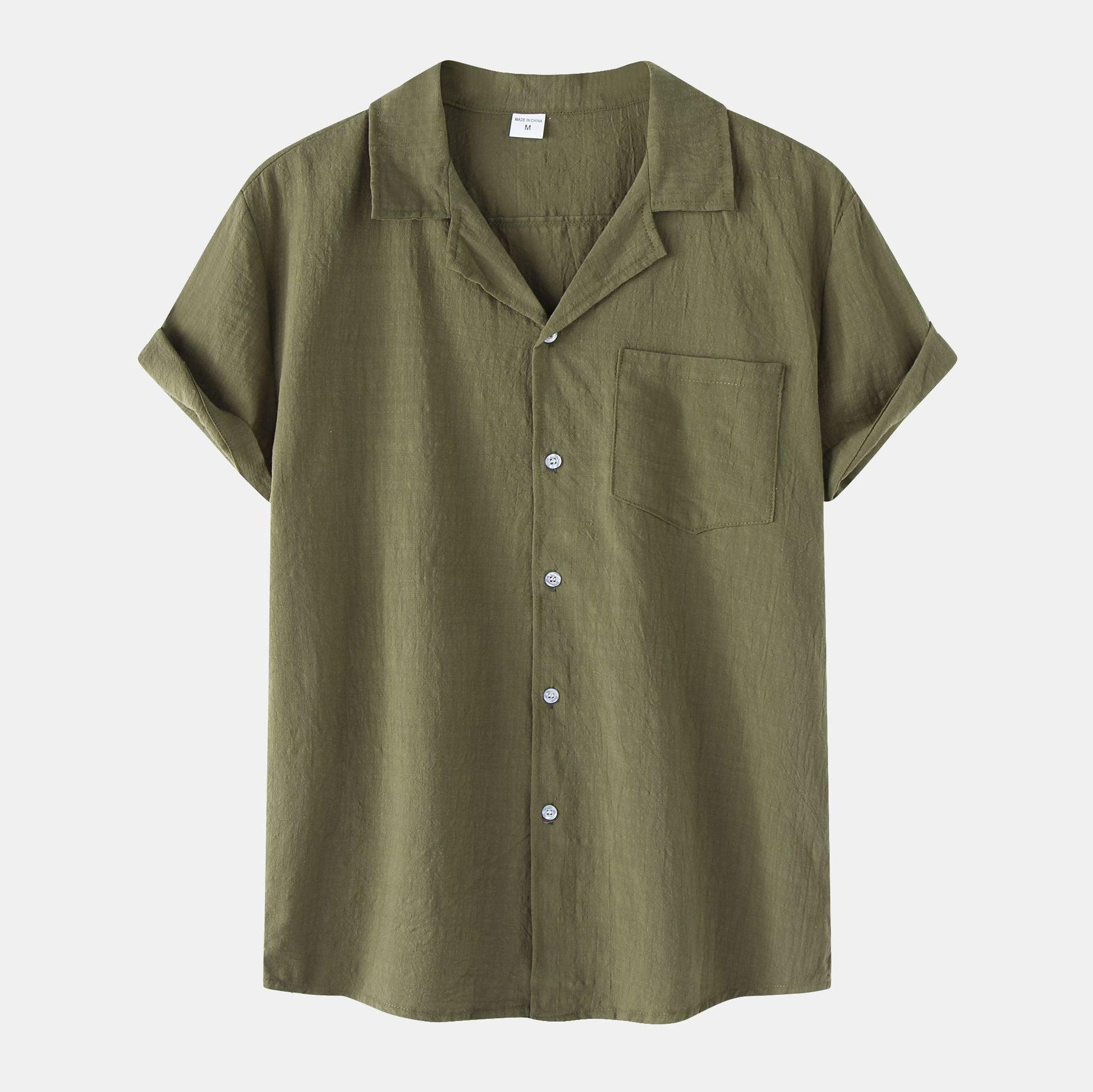 New Summer Cotton And Linen Short Sleeved Shirt Men - MAXIME