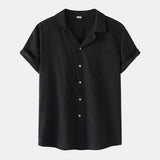 New Summer Cotton And Linen Short Sleeved Shirt Men - MAXIME