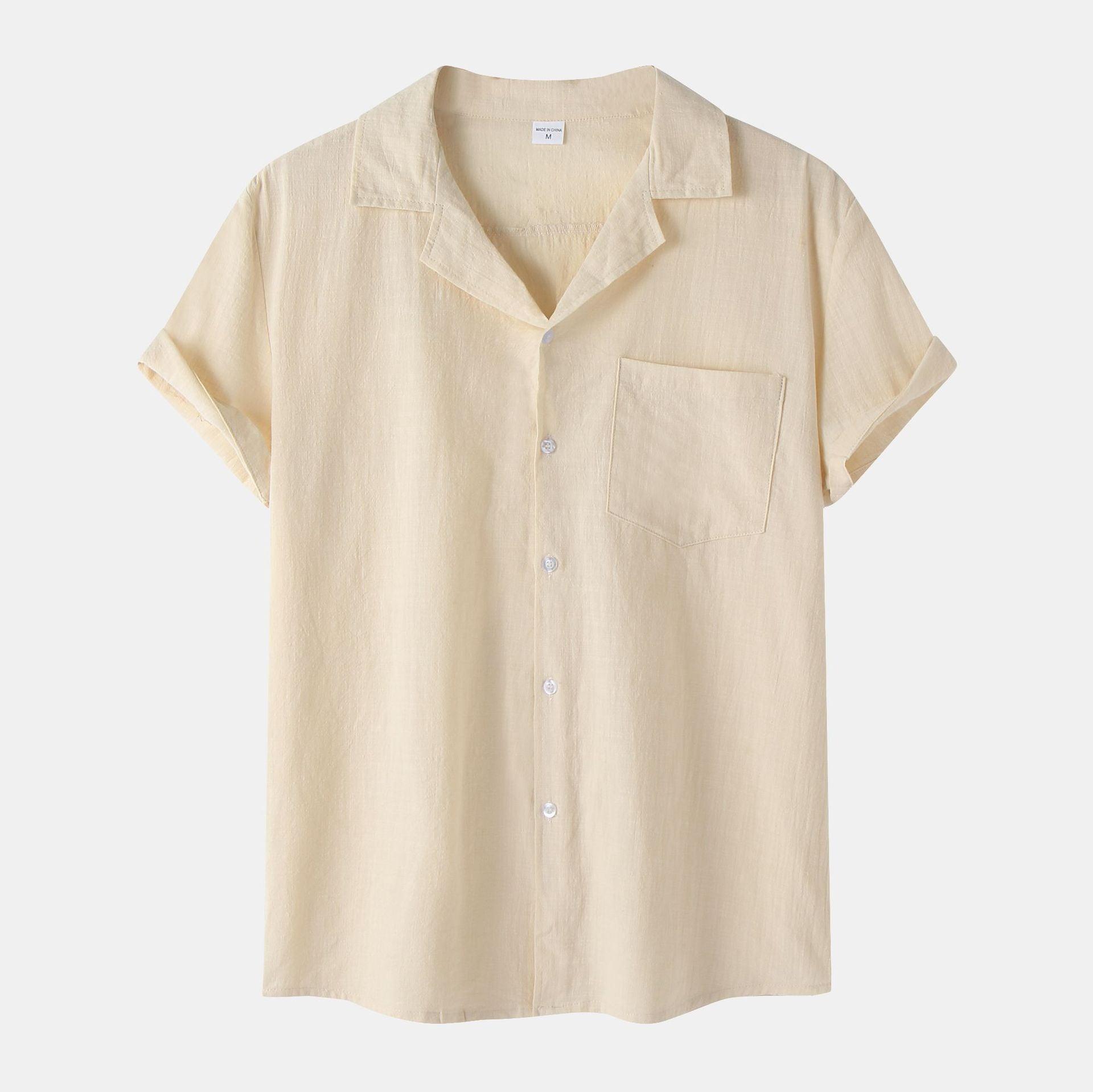 New Summer Cotton And Linen Short Sleeved Shirt Men - MAXIME