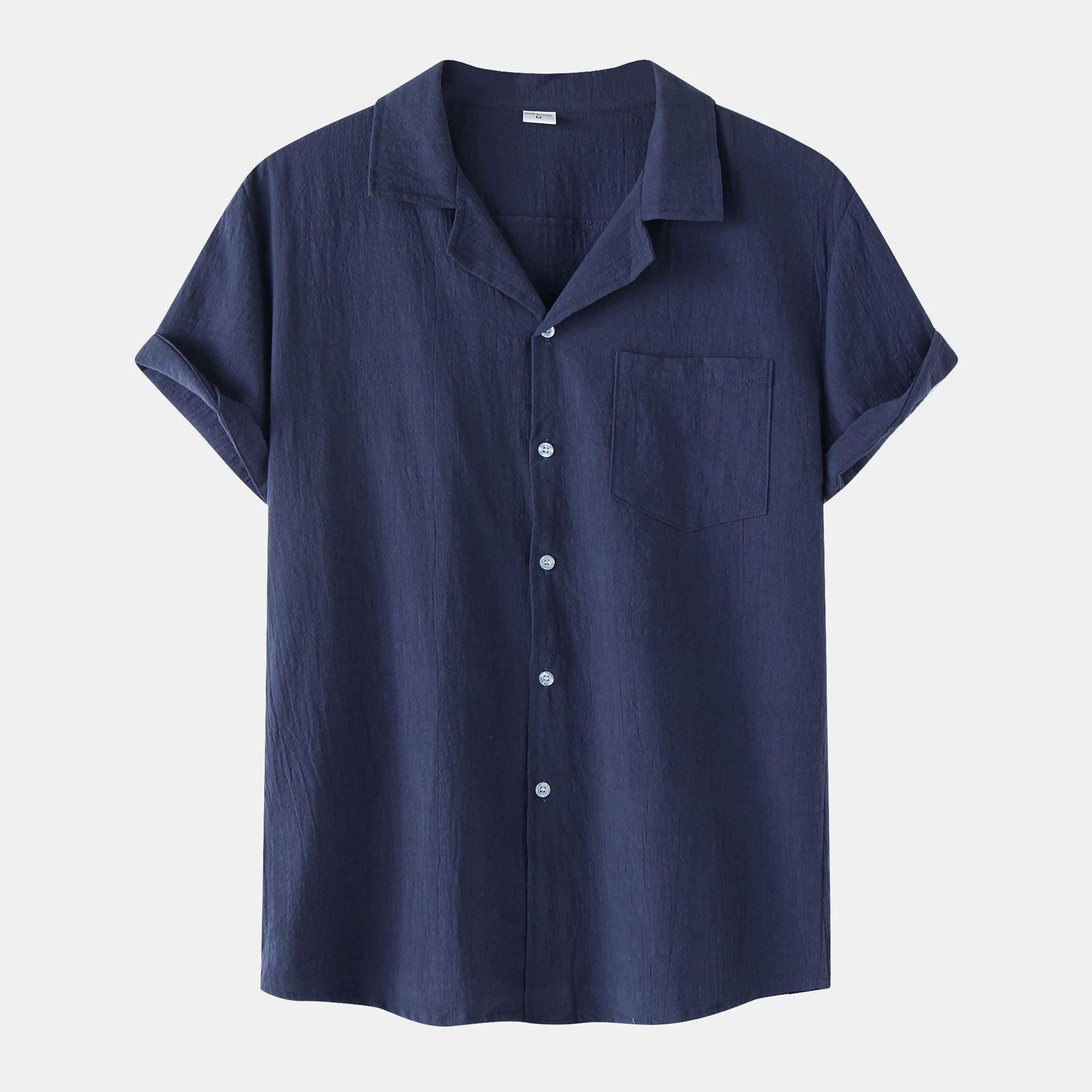 New Summer Cotton And Linen Short Sleeved Shirt Men - MAXIME