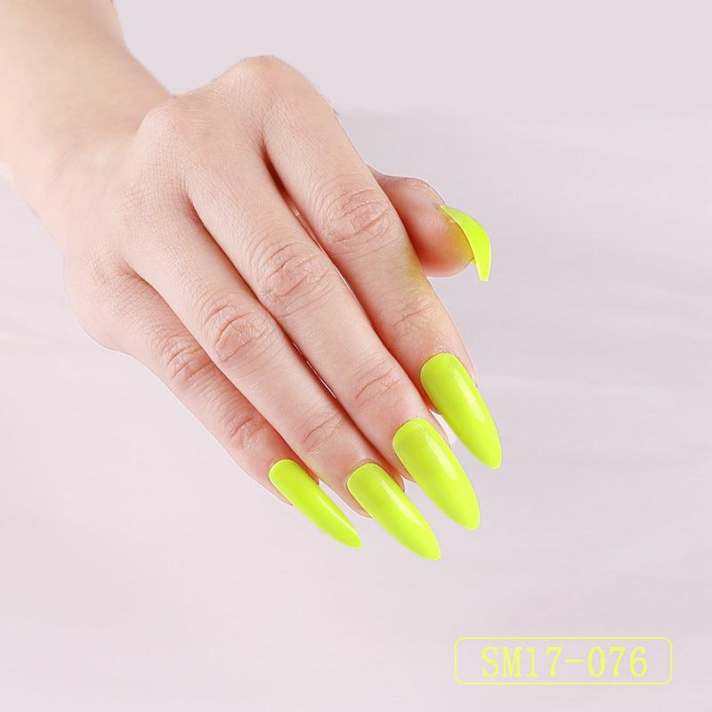 Long Pointed False Nails Solid Color Nails Salon Nails Almond Nail Patches Finger Nails - MAXIME