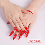 Long Pointed False Nails Solid Color Nails Salon Nails Almond Nail Patches Finger Nails - MAXIME