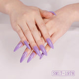 Long Pointed False Nails Solid Color Nails Salon Nails Almond Nail Patches Finger Nails - MAXIME