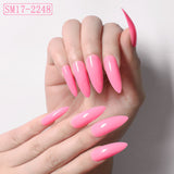 Long Pointed False Nails Solid Color Nails Salon Nails Almond Nail Patches Finger Nails - MAXIME