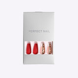 Red Jump Color Leopard Print Ballet False Nails - MAXIME