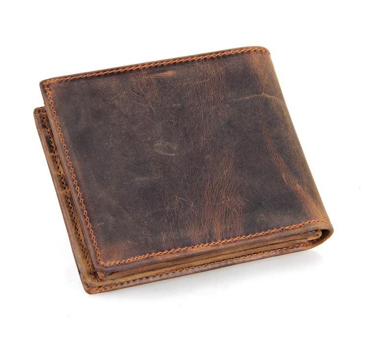 Men Leather Short Wallet Men'S Leather Wallet - MAXIME