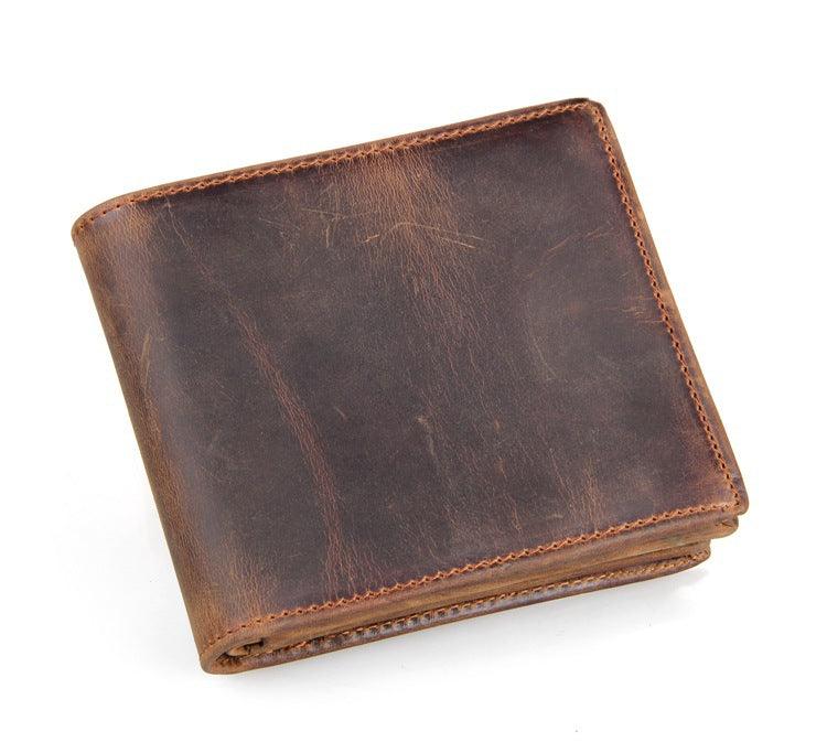 Men Leather Short Wallet Men'S Leather Wallet - MAXIME