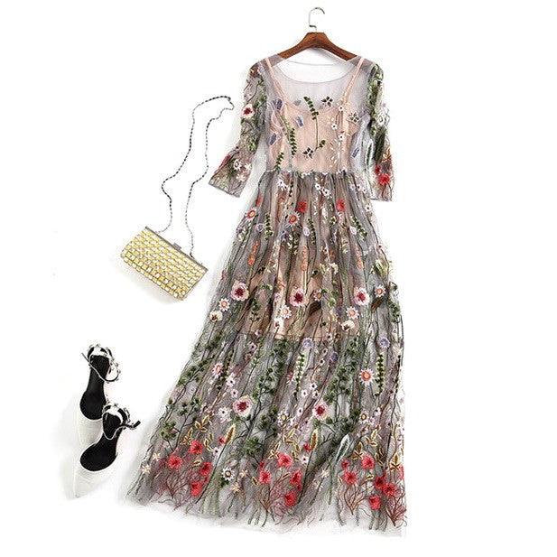 Party Flower Floral Dress - MAXIME