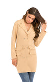 MAXIME V-Neck Double-Breasted Blazer Dress - MAXIME