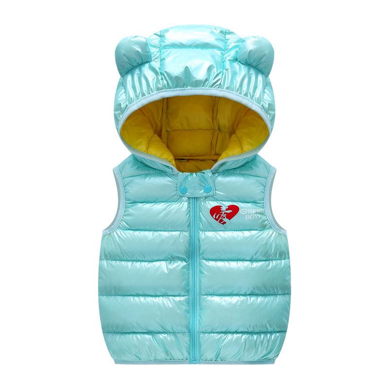 Boys Girls Sleeveless Waistcoat Kids Outerwear Vests Children Hooded Jackets - MAXIME