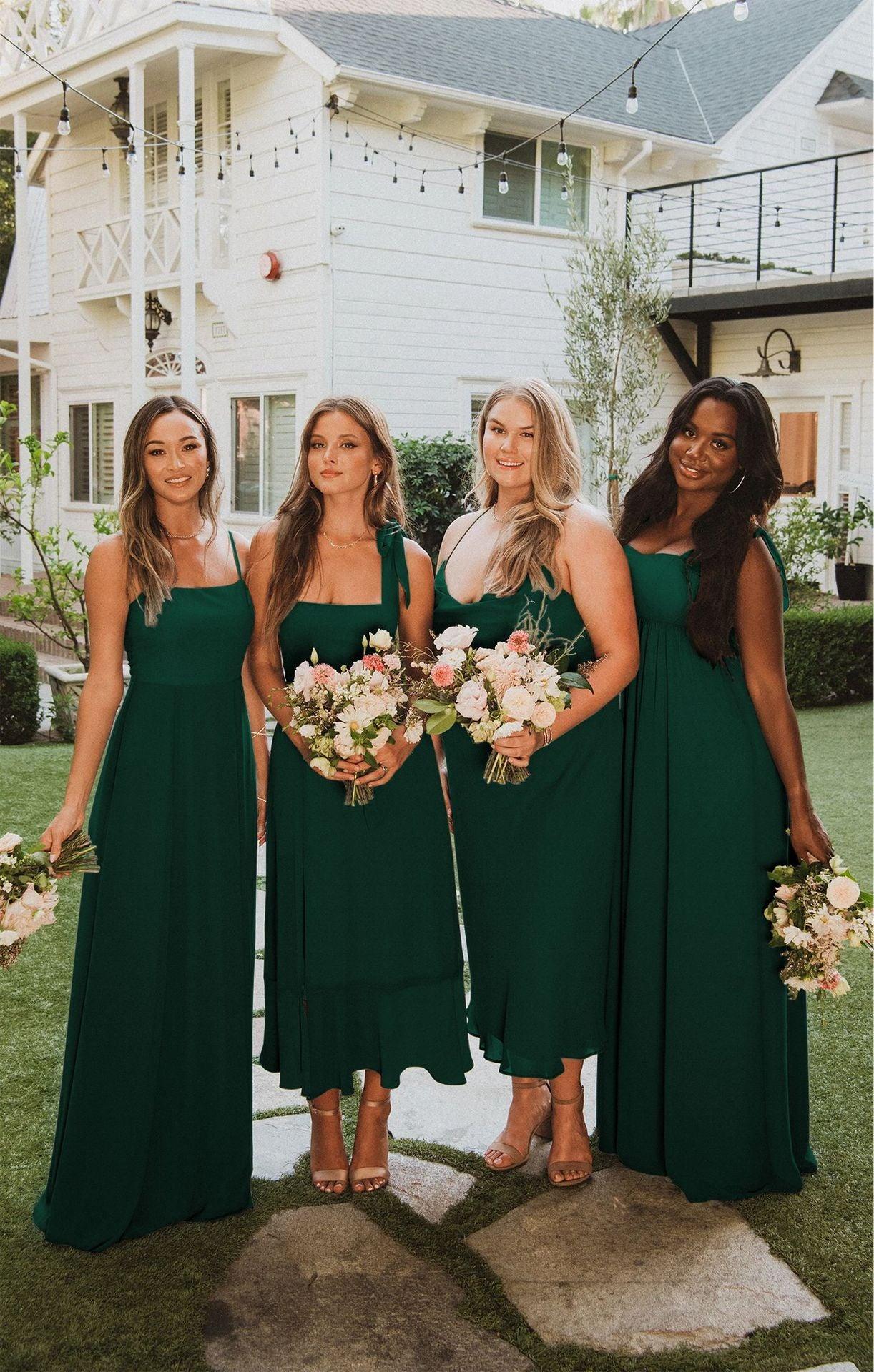 Women's Elegant Bridesmaid Square Neck Cocktail Party - MAXIME