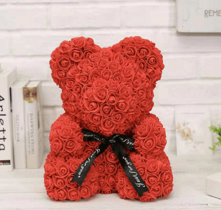 25cm Cute Flower Rose Bear Handmade Valentines Gift - MAXIME