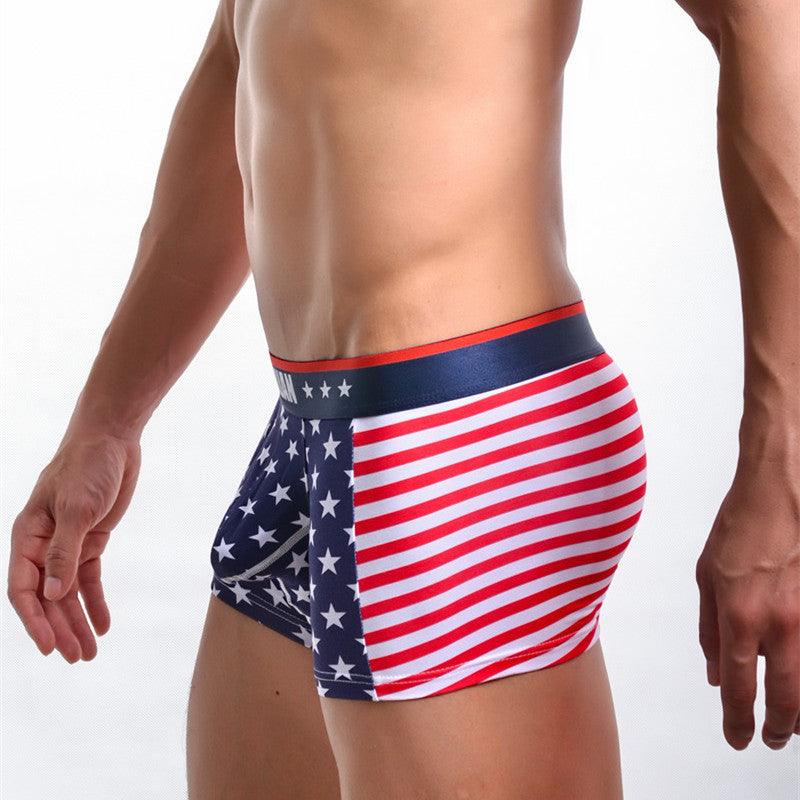 American flag printed ribbed boxers - MAXIME