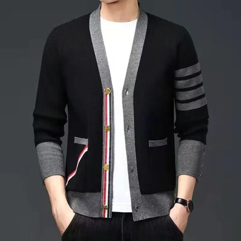 Knitted Cardigan Korean Fashion V-neck Coat - MAXIME