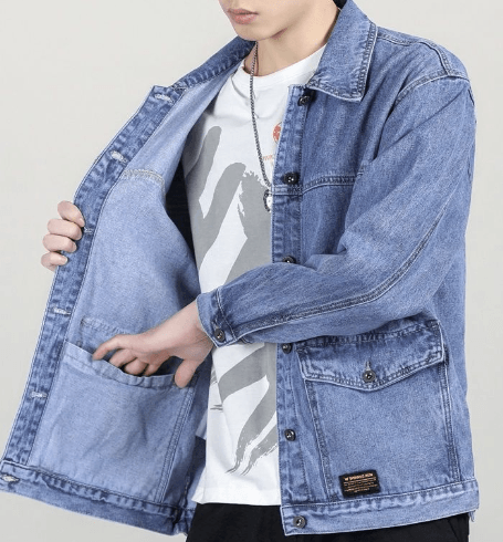 Jacket Top Denim Short Gown Men - MAXIME