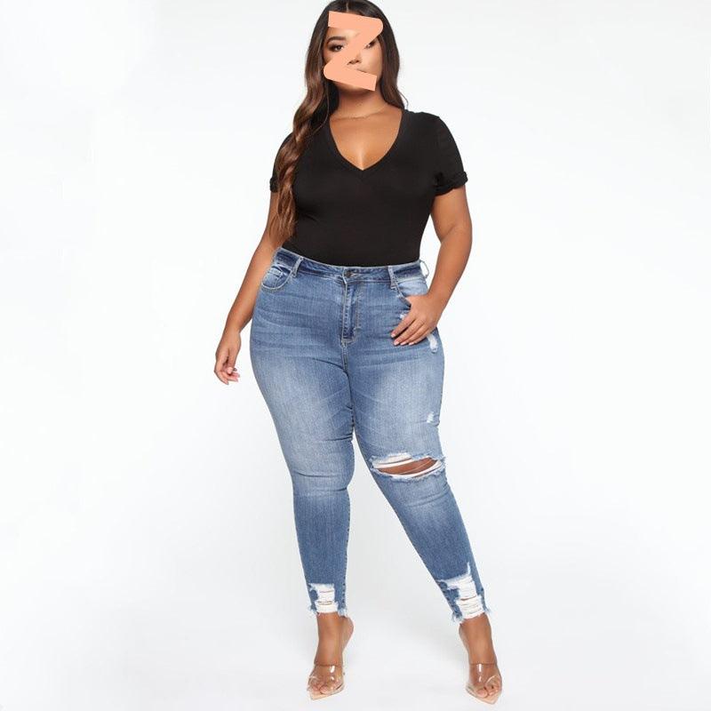 Maxime Plus Size Ladies Denim Pants Jeans - MAXIME