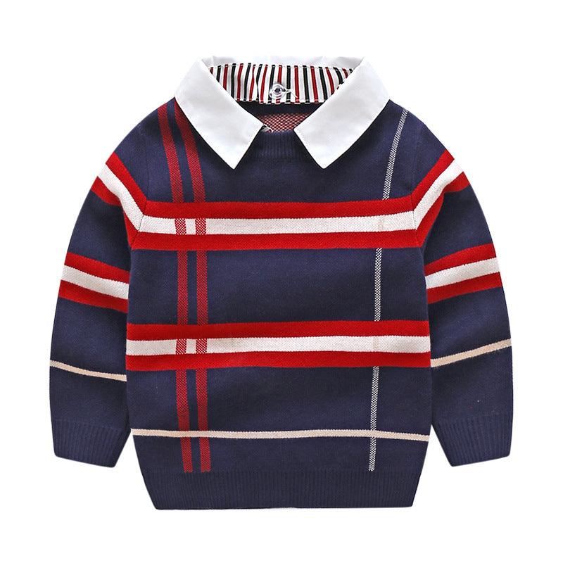 Boys plaid jacquard sweater - MAXIME