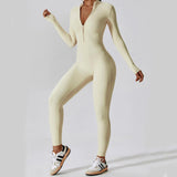 Zipper Long Sleeve Jumpsuit Yoga Fitness