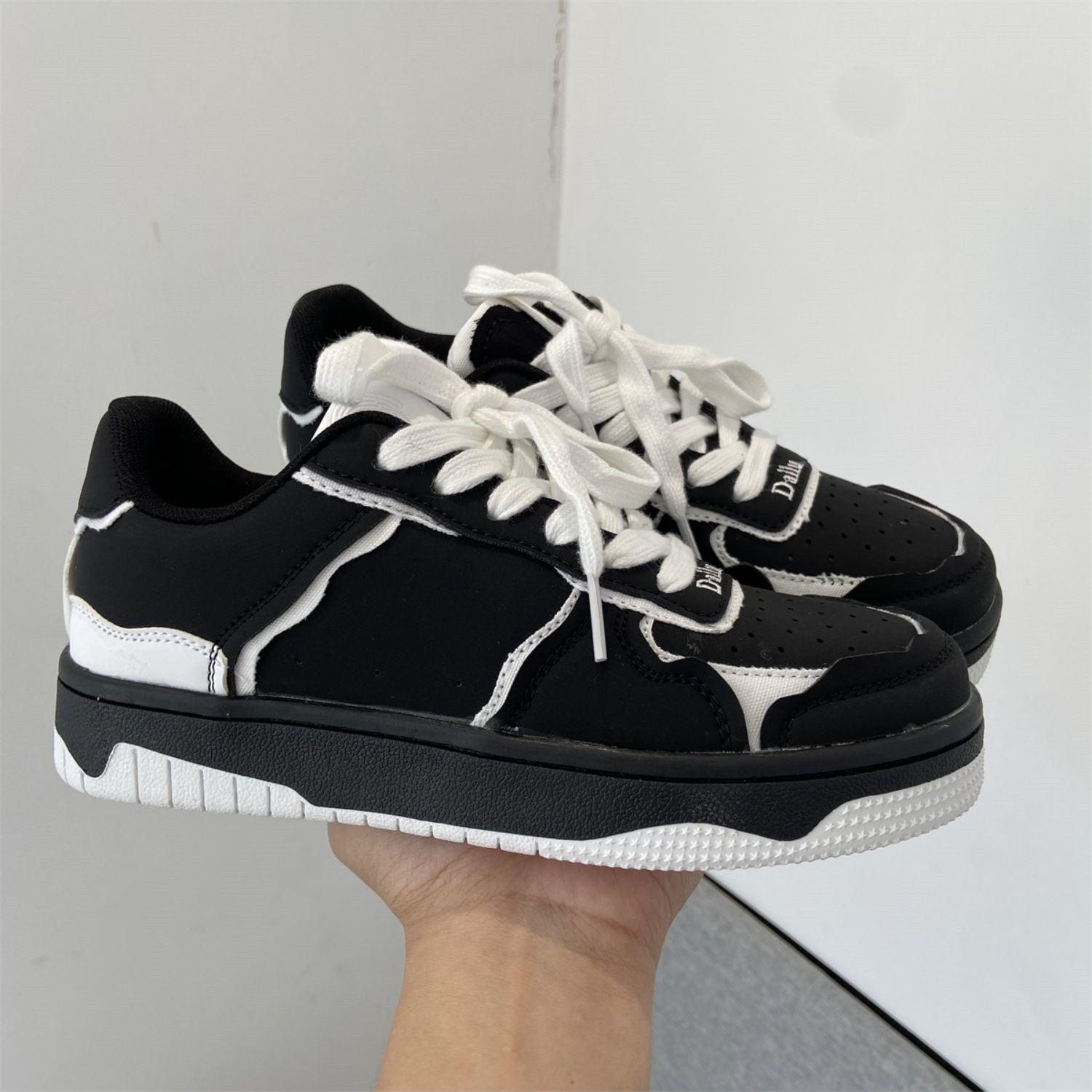 Black And White Color Contrast Panda Shoes - MAXIME