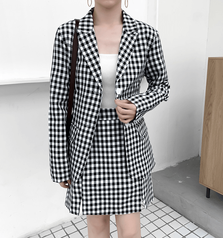 Maxime Plaid suit skirt suit - MAXIME