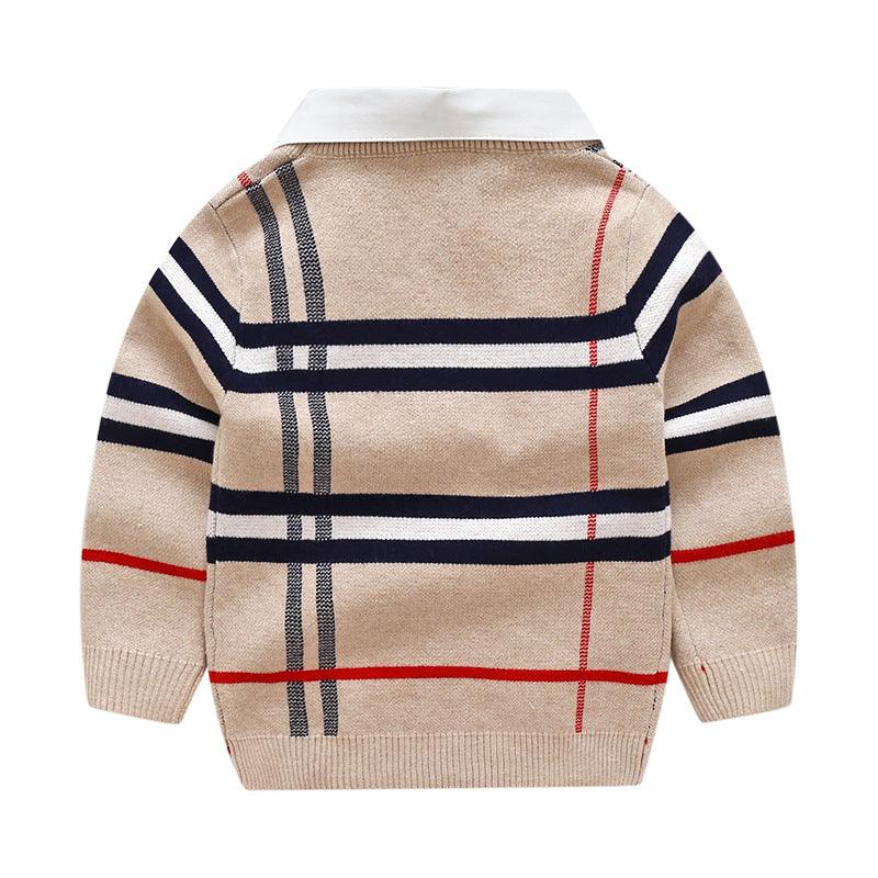 Boys plaid jacquard sweater - MAXIME