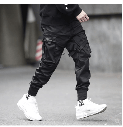 Hot Sale Men Black Hip Hop Cargo Pants - MAXIME