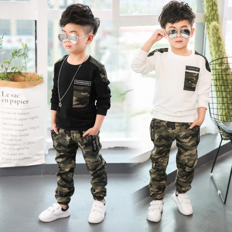 Camouflage long sleeve kids suit - MAXIME