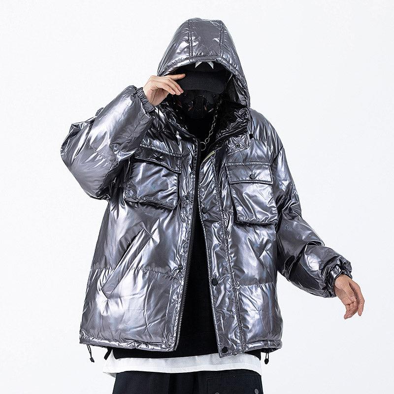 Dark Reflective Cargo Parkas Jackets Mens Hip Hop Streetwear Padded Jackets Harajuku Windbreaker Parka Coats Techwear - MAXIME