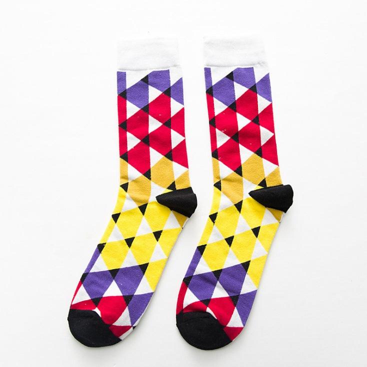 Geometry Pattern Funny Cotton Socks - MAXIME