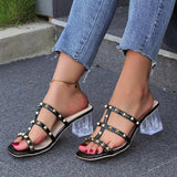 New Square Toe Transparent Sandals - MAXIME