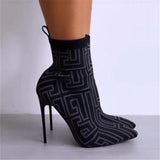 High Heel Boots Print Shoes - MAXIME