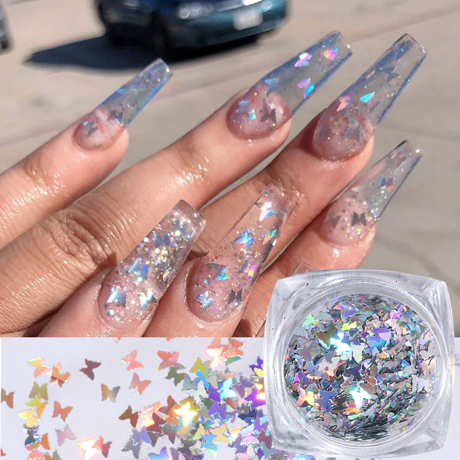 Symphony butterfly sequin nail decoration - MAXIME