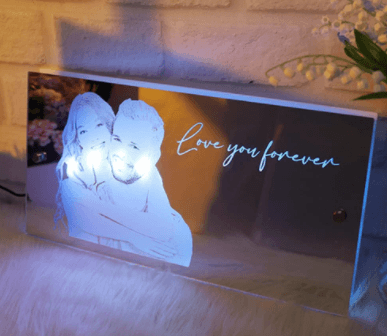 Personalized Name Mirror Light For Bedroom LED Light Up Mirror For Wall Custom Photo - MAXIME