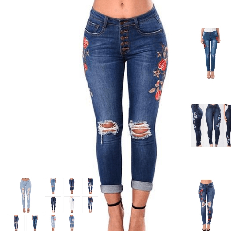 Women Jeans Pencil Pants Denim Jeans - MAXIME