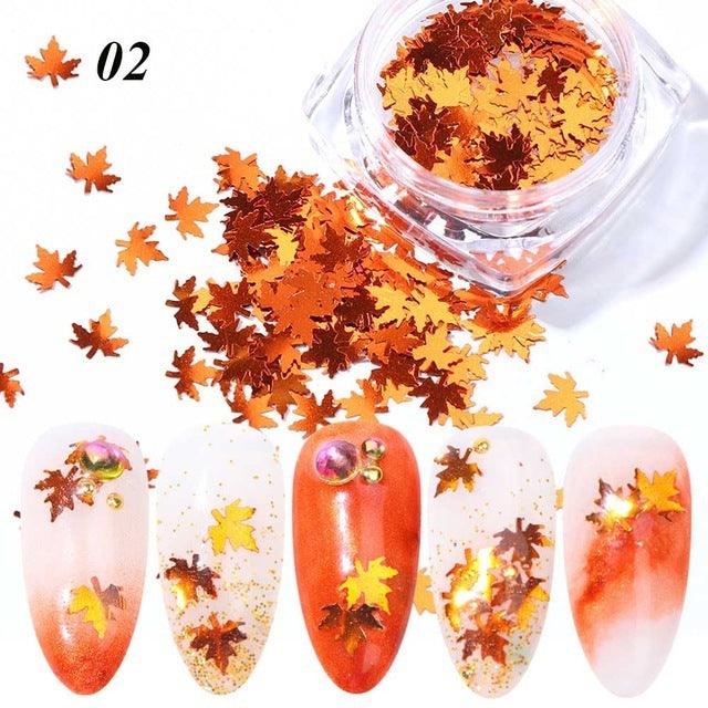 Gradient Maple Leaf Nail Sequins - MAXIME