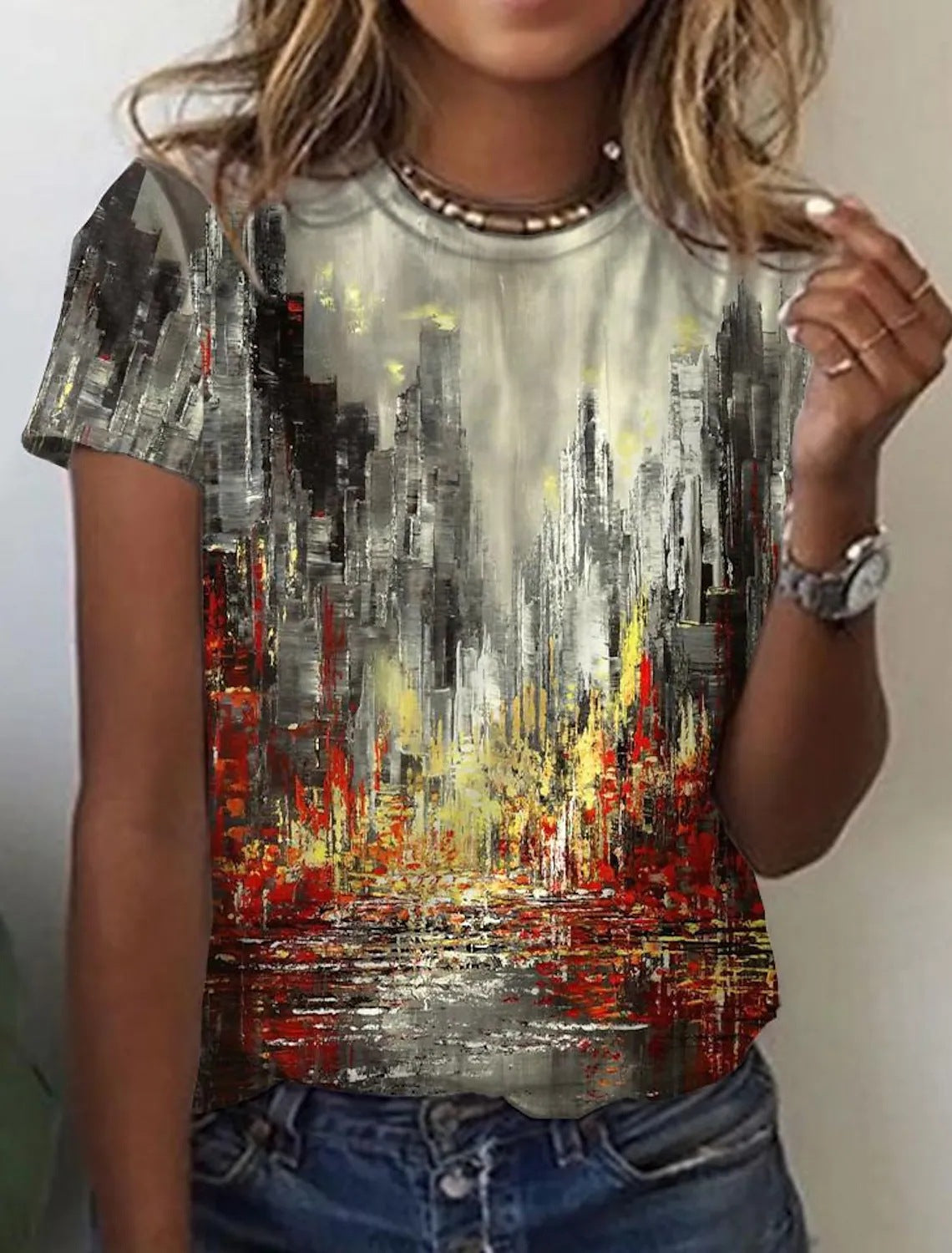 Maxime New Abstract Retro Print Short Sleeves - MAXIME