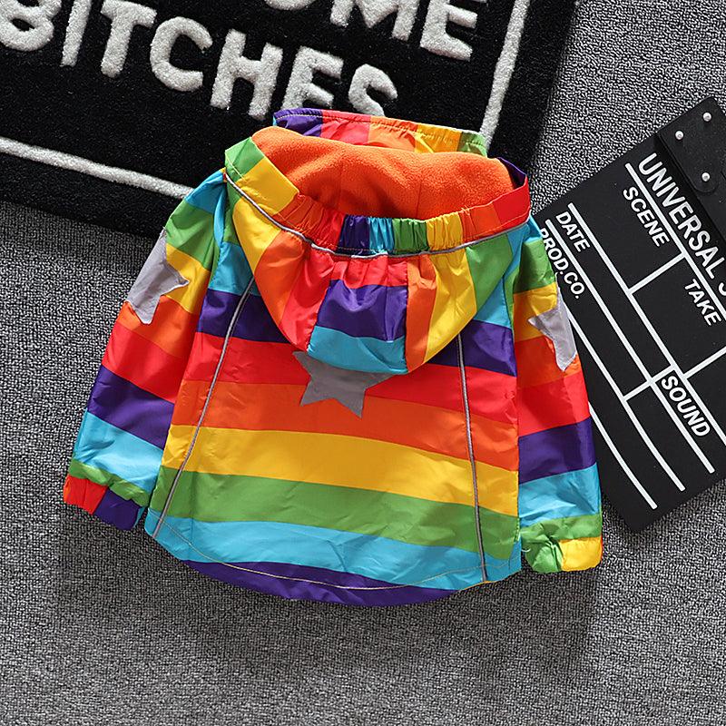 Kids Rainbow Hooded Coat - MAXIME