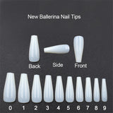 500 tablets of transparent natural color ballet fake nails - MAXIME