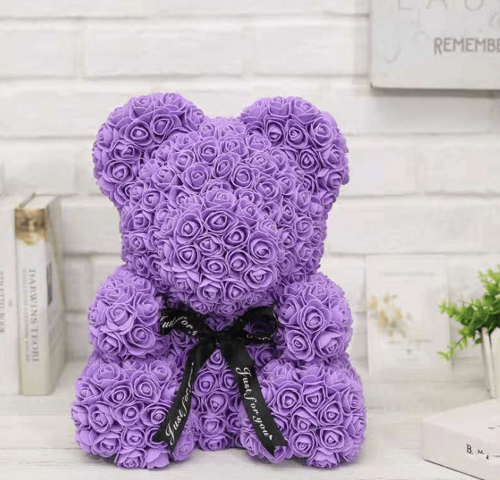 25cm Cute Flower Rose Bear Handmade Valentines Gift - MAXIME