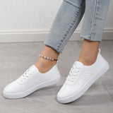 Lace Up Casual Comfortable White Shoes - MAXIME