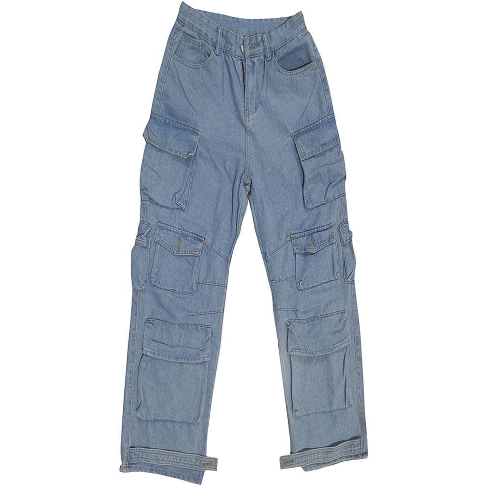 Maxime Multi-pocket Jeans Washed Overalls - MAXIME