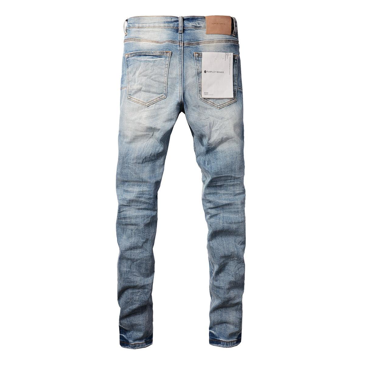 Men's American High Street Blue Patch Jeans - MAXIME