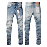 Men's American High Street Blue Patch Jeans - MAXIME