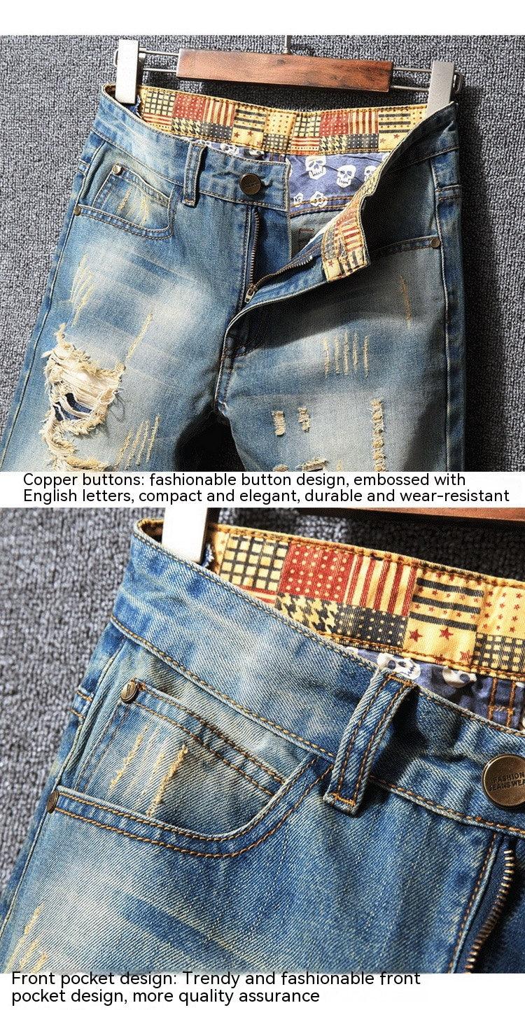 Hong Kong Style Ripped Jeans American Casual Loose - MAXIME